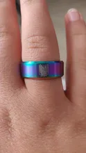 Asjerrya-anillo de acero inoxidable con diseño de alas de la libertad, anillo negro de ataque a Titan, plateado, para mujeres y hombres