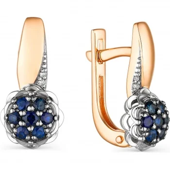 

Alcor earrings with sapphires and diamonds in red gold