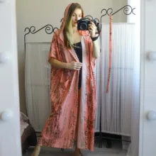 Summer Tunic Hooded-Beachwear Kaftan Bathing-Suit Cover-Up Beach-Dress Printed Bohemian