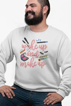 

Angemiel Wear Wake Up And Make Up White Men 'S Sweatshirt