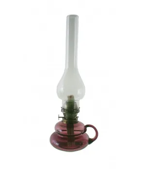 

Oil lamp Candlestick glass lilac color. Measurements: 37x14x Ø 11 cm.
