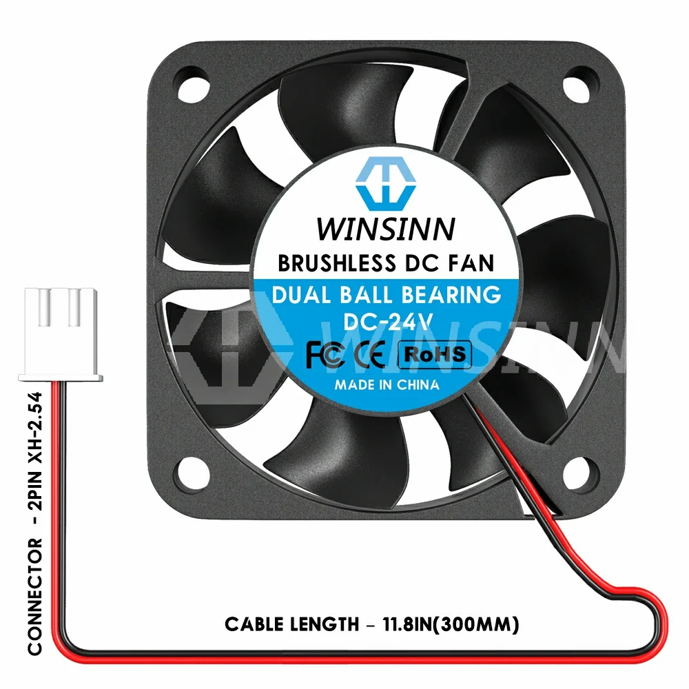 Winsinn-ventilador Hidráulico e Duplo do Rolamento de Esferas Refrigeração sem Escova 40x10 mm 2pin dc 5v 12v 24v 4010 Pack - Imagem 3