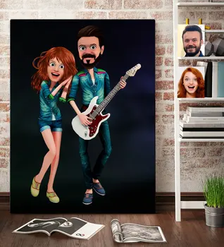 

Personalized Valentine 'S Animation Caricature Of Canvas table 70x100cm -31