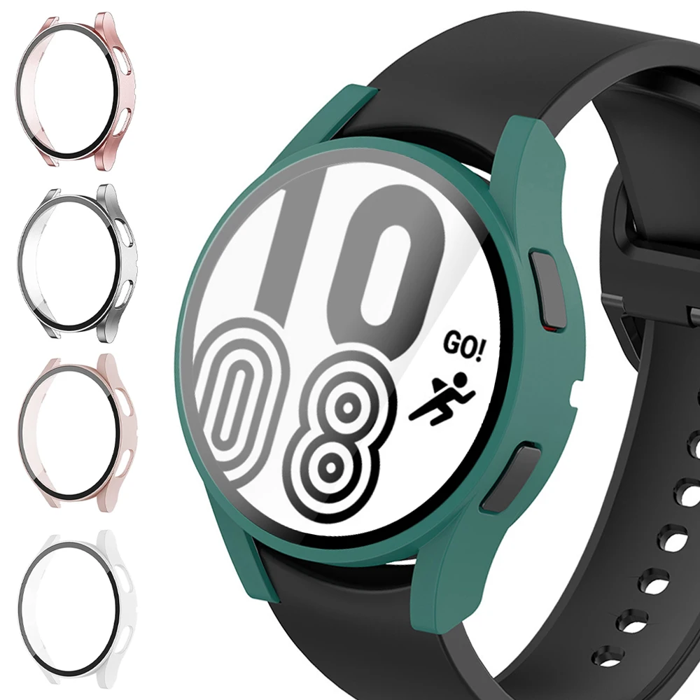 Case for Samsung Galaxy Watch 4 44mm 40mm Full Coverage Bumper Case with Tempered Glass Protective Cover Screen Protector Case for Samsung Galaxy Watch 4 44mm 40mm Full Coverage Bumper Case with Tempered Glass Protective Cover Screen Protector