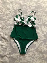 One-Piece Swimsuit CUPSHE Banana Girls Sexy Beach Women V-Neck Leaf Padded-Cups Twist-Front