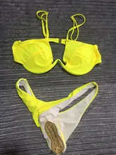 Conjunto de bikini de moda, bañador de mujeres con sujetador acolchado, traje de baño de señora, ropa de baño de estilo vendaje unicolor de realce con formal triangular
