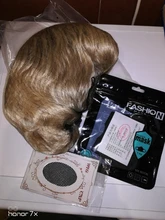 Pelucas de cabello sintético para mujeres negras, pelo rubio Natural corto de raíces oscuras