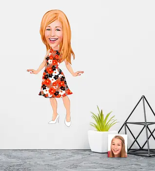 

Personalized Women 'S Karikatürlü Wall Sticker (50x70cm) 12 big Head Wall Adhesive Funny Fun Custom Design Photo