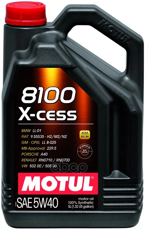 MOTUL Масло Моторное 5w40 Motul 5л Синтетика 8100 X-Cess A3/B4 Motul 102870