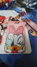 Bolsa de monedas de mickey mouse de Disney, tarjetero de plástico acrílico con dibujos animados para comida, autobús, almacenamiento de tarjetas para el campus