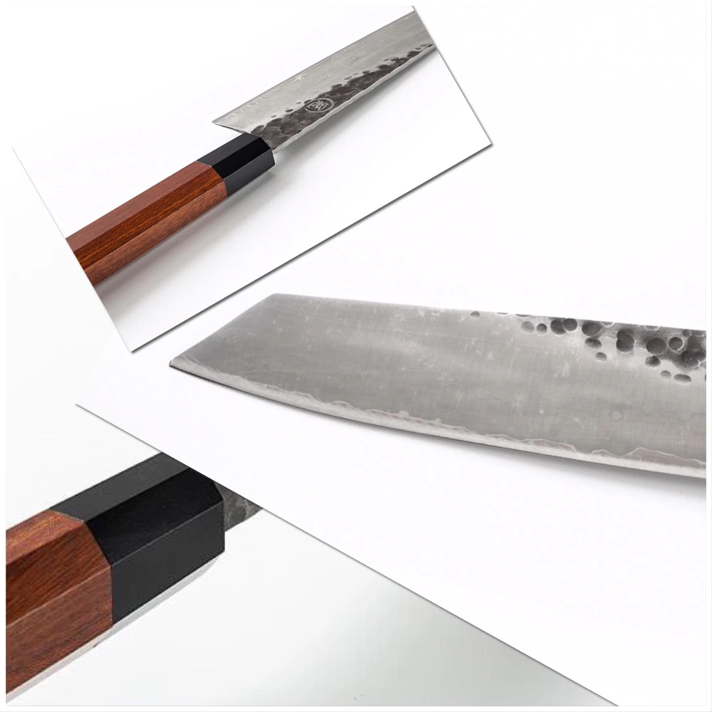  Japanese Kitchen Knives Handmade Chef's Knife 3 Layers AUS-10 Japanese Steel 9 inch Kiritsuke Slici - 4000269705471