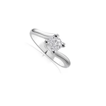 

Engagement ring R300 woman 18 CT white gold with natural diamond 0.20ct FVS1-INFINITY OF LONDON