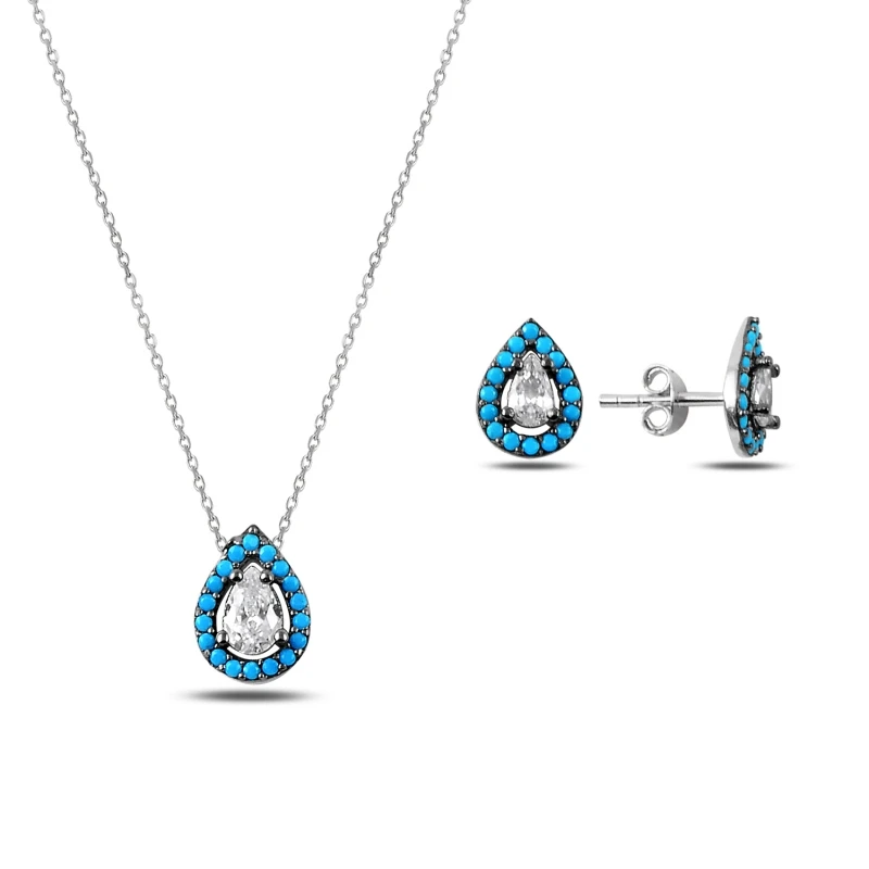 

Silver 925 Sterling Nano Turquoise Gemstone Set