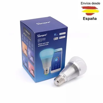 

Bombilla Led Sonoff B1 Wifi inteligente E27 RGB control por voz con Alexa y Google Home APP eWlink Android iPhone