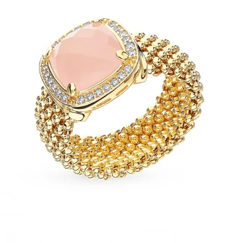 

Silver ring with quartz and cubic zirconia sunlight sample 925