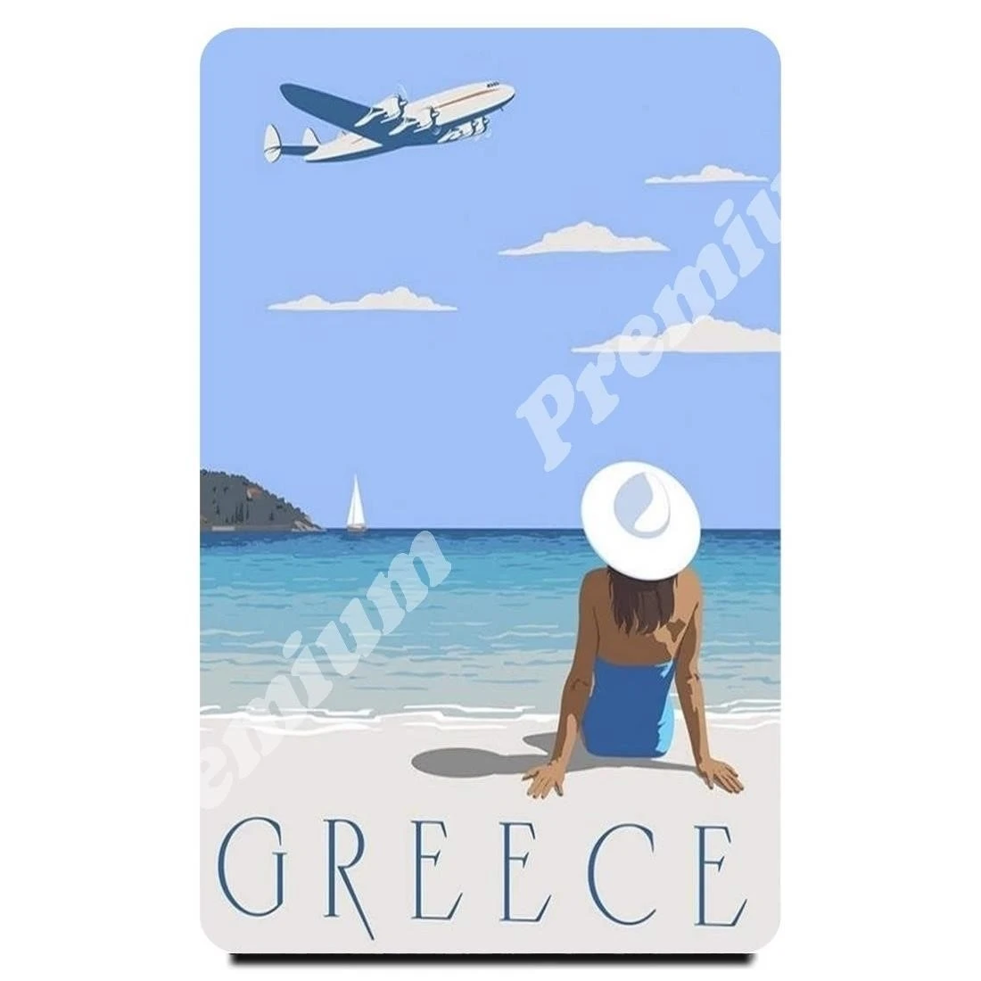 Greece souvenir magnet vintage tourist poster | Дом и сад