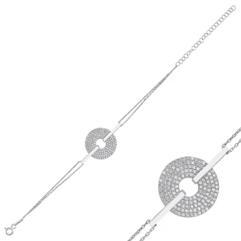 

Silver 925 Sterling Zircon Cubic Zirconia Movable Ring Bracelet