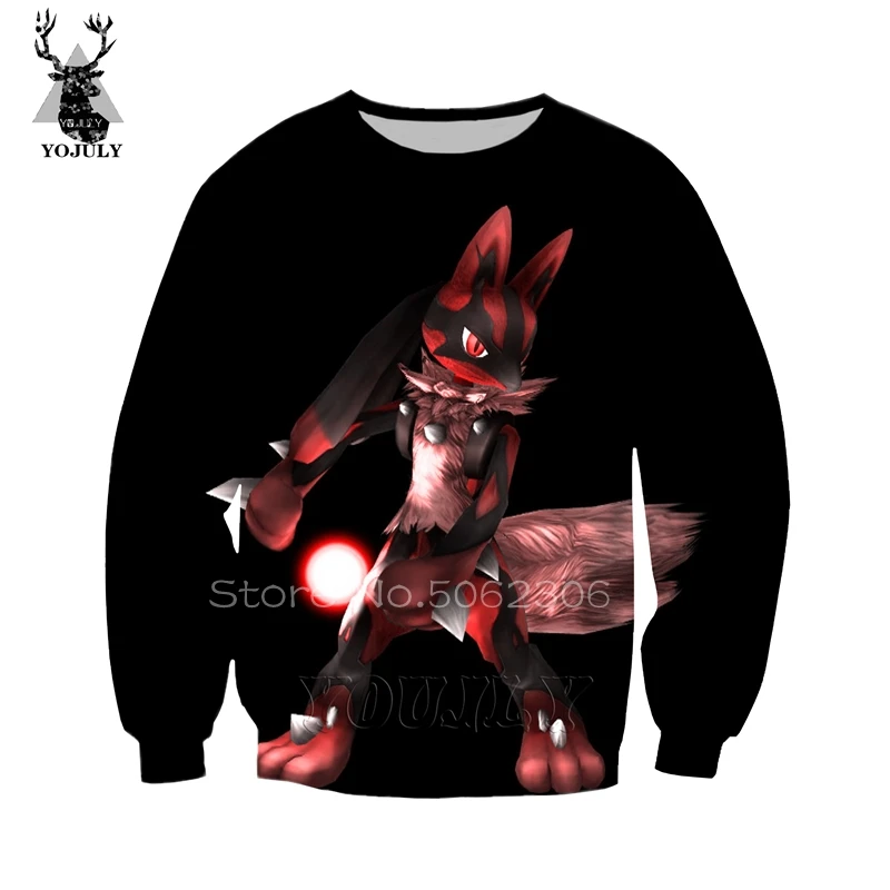 Lucario Толстовка странные вещи для мужчин Покемон off white Толстовка Осень шелковые худи 3D lil peep Harajuku Хип Хоп Уличная одежда w08