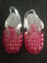Sandalias suaves de Pvc para niños, zapatos de gladiador de cristal, informales, de tacón plano, para playa, Verano