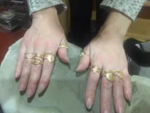 Tocona 15 unids/set, Virgen María Anillos de oro para mujer corazón manos de Fátima Anillos Cruz hoja geométrica Kольцо de joyería 7056