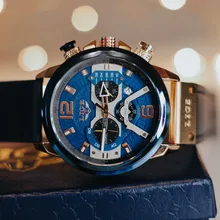 LIGE-Reloj analógico de cuero para Hombre, accesorio de pulsera resistente al agua con cronógrafo, marca de lujo deportivo de complemento masculino con diseño moderno, disponible en color azul, 2021