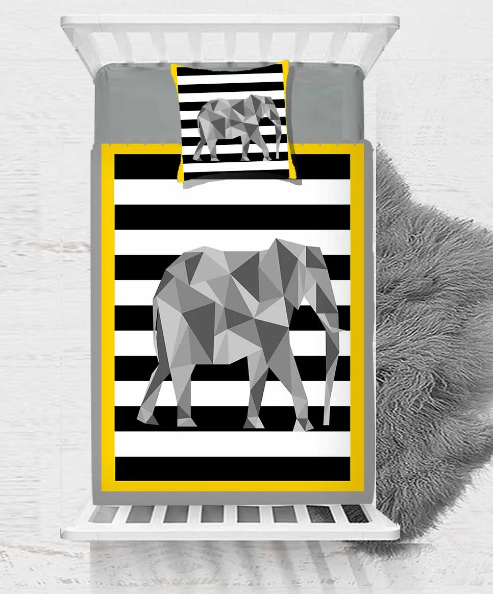 Хлопковое атласное покрывало на кровать с 3D принтом слона|Пододеяльник| |