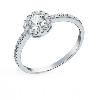 

Silver ring with cubic zirconia sunlight sample 925