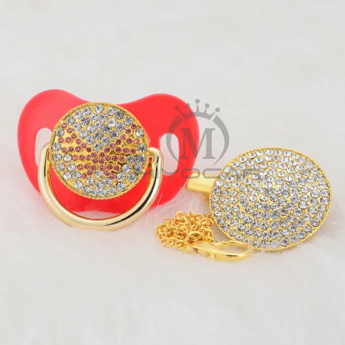 MIYOCAR Bling, Милая Красная Соска с крылышками и зажимом, набор, соска с цепочкой, держатель с красными крылышками, уникальный дизайн APWG - Цвет: AWG-5-1  6-18M