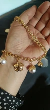 Pulseras con cadena de Color dorado multicapa para mujer, brazaletes con dije de corazón, brazaletes de cristal, novedad de 2020