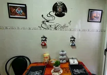 Coffee-Cup MURAL Wall-Stickers Quote Kitchen Heart Vinyl Home-Decor Restaurant Removable