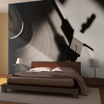 

Wall mural-turntable and disc vinyl-300x231 cm