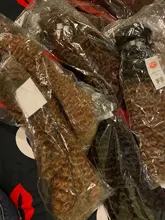 Extensión de pelo natural de 22 pulgadas, pelo sintético rizado, fibra de alta temperatura, Ombre, marrón, 2 unidades/lote, extensiones de mechones de pelo ondulado