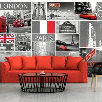 

Wall mural-London, Paris, Berlin, New York - 400x280 cm