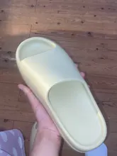 De los hombres de verano diapositivas ligero playa guay zapatillas diapositiva hueso Boca de pescado Flip Flops, sandalias de las mujeres suave EVA zapatillas de deporte par 35-46 #