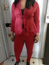 Conjunto de chándal para mujer, chaquetas con volantes de manga larga, pantalones de tubo, conjunto de dos piezas, uniforme de oficina, novedad de invierno