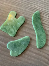 Verde Natural Jade Guasha Desguace de Gua masajeador Sha cara Meridian desguace placa pieza masaje brazo masaje herramienta
