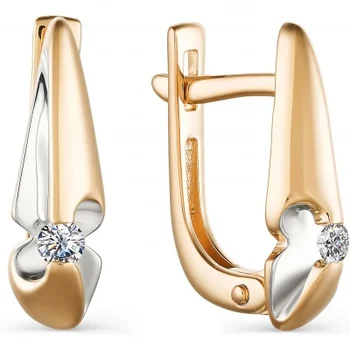 

Alcor earrings with 2 diamonds in red gold