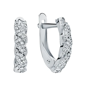 

Silver earrings with cubic zirconia sunlight sample 925 test