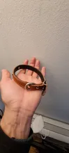 Collar de cuero para perros medianos y pequeños, collarín personalizado con relleno interior, placa de identificación grabada