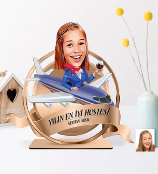 

Personalized The Year 'S Best Stewardess Caricature OF 3D Wooden Trinket plaque-1 Reliable Quality Cost Effective Decor Gift coolest