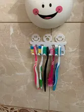 Toothbrush-Holder Suction-Cup Bathroom-Sets Wall-Mounted Cute Cartoon 5-Position Smile