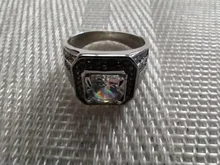 FDLK suntuoso de los hombres de aleación de Zinc de anillo de 2,0 quilates Natural cristal CZ blanco anillo venda de boda de los hombres joyería de fiesta