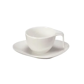 

Coffee Cups coffee porcelain drop with saucer 6 PCs White