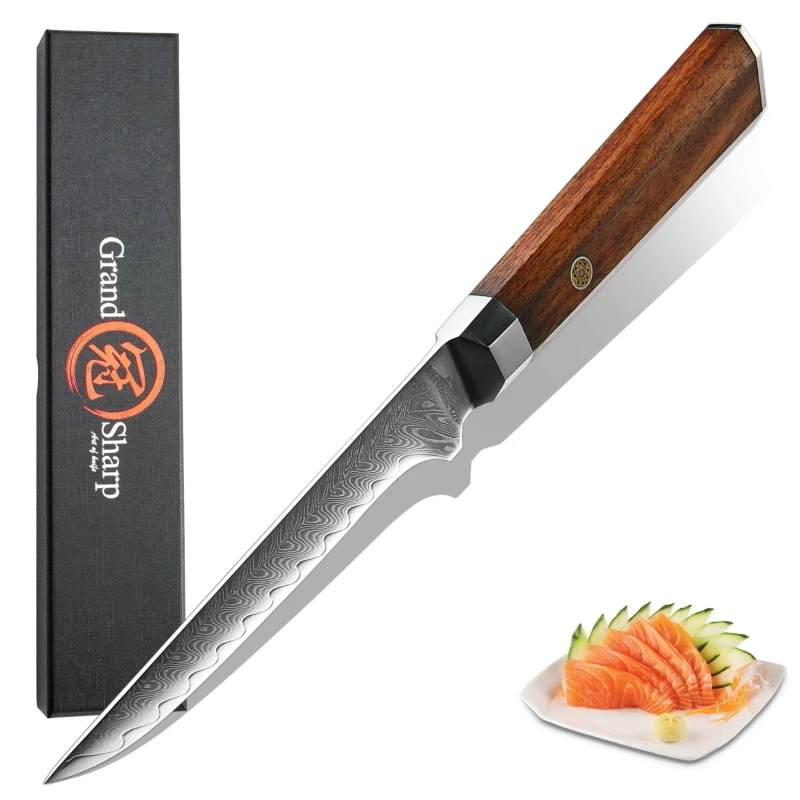 

Grandsharp Chef's Knives Boning Knife 5.5 Inch Japanese Damascus VG10 Steel Butcher Cooking Kitchen BBQ Tool Filleting Steak