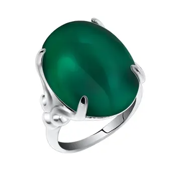 

Ring of silver with agate Green