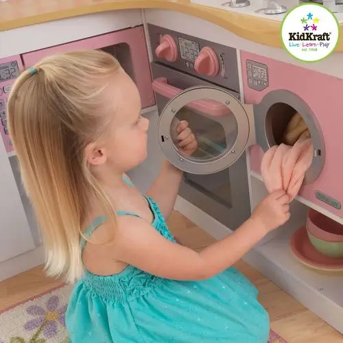 Kidkraft Игрушечная кухня "Изысканный уголок" деревянная, игрушечная кухня, игрушки для девочек, подарки детям, развивалка