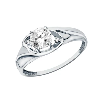 

Silver ring with cubic zirconia sunlight sample 925