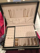 Joyero de cuero de alta capacidad para mujer, organizador de joyas de viaje, multifunción, collar, pendientes, caja de almacenamiento de anillo, regalos para mujer