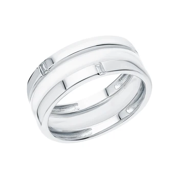 

Silver ring with ceramics and cubic zirconia sunlight sample 925