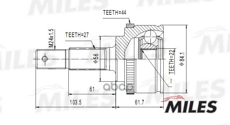 Шрус Nissan Primera P11 1.6 96-02 Нар. Abs Miles Ga20311 Miles арт. GA20311